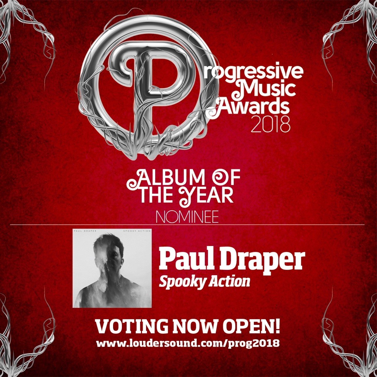 Featured image for “‘SPOOKY ACTION’ NOMINATED FOR BEST ALBUM OF THE YEAR IN PROG AWARDS, VOTE NOW!”