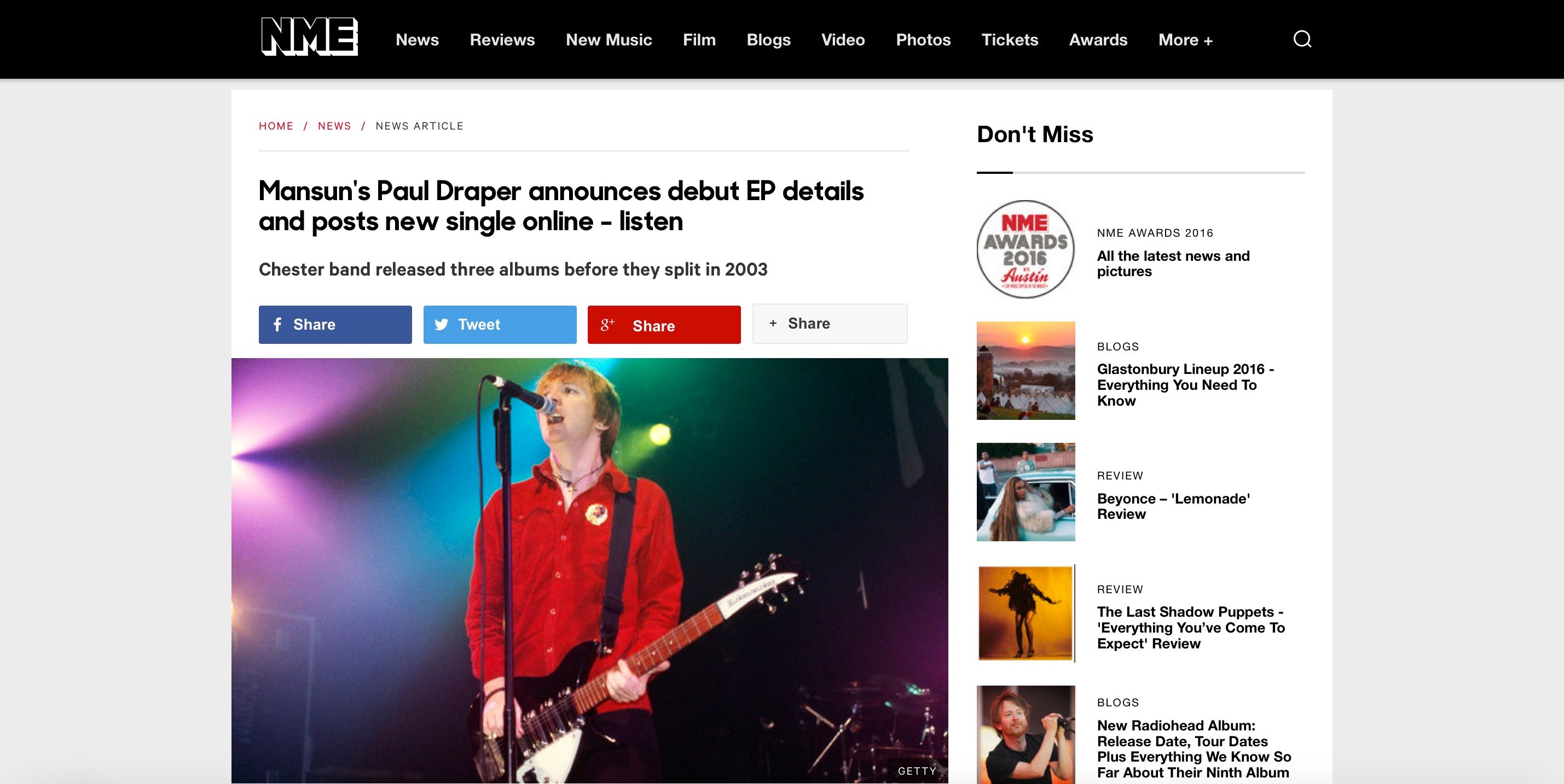 Featured image for “NME REPORT ON NEW PAUL DRAPER EP ‘FEELING MY HEART RUN SLOW’”