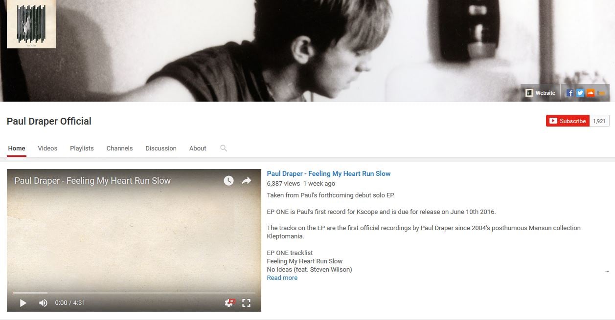 Featured image for “OFFICIAL PAUL DRAPER YOUTUBE CHANNEL”