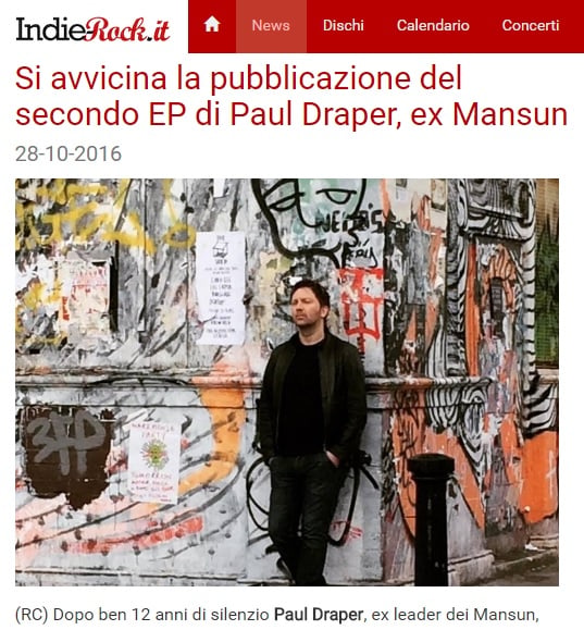 Featured image for “ITALIAN MAGAZINE REPORT ON RELEASE OF EP TWO”