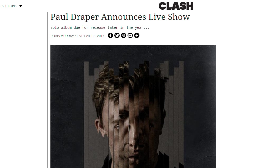 Featured image for “CLASH ANNOUNCE PAUL DRAPER’S SEPTEMBER TOUR NEWS”