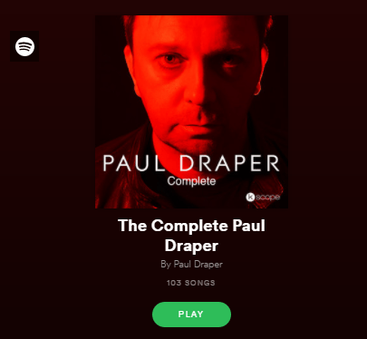 Featured image for “‘THE COMPLETE PAUL DRAPER’ NOW ON SPOTIFY”