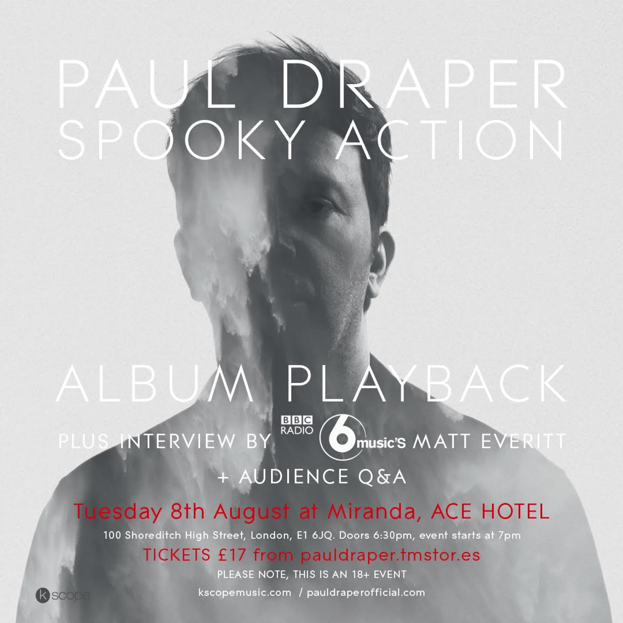Featured image for “PAUL DRAPER ANNOUNCES EXCLUSIVE PLAYBACK OF SPOOKY ACTION IN LONDON – LIMITED NUMBER OF TICKETS – ON SALE NOW!!”