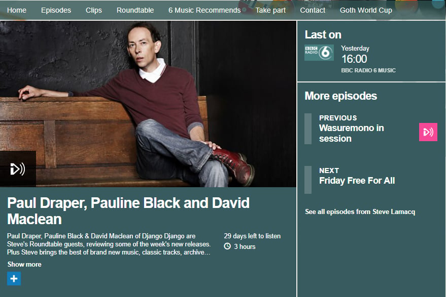 Featured image for “PAUL REVIEWS NEW RELEASES ON BBC 6MUSIC”