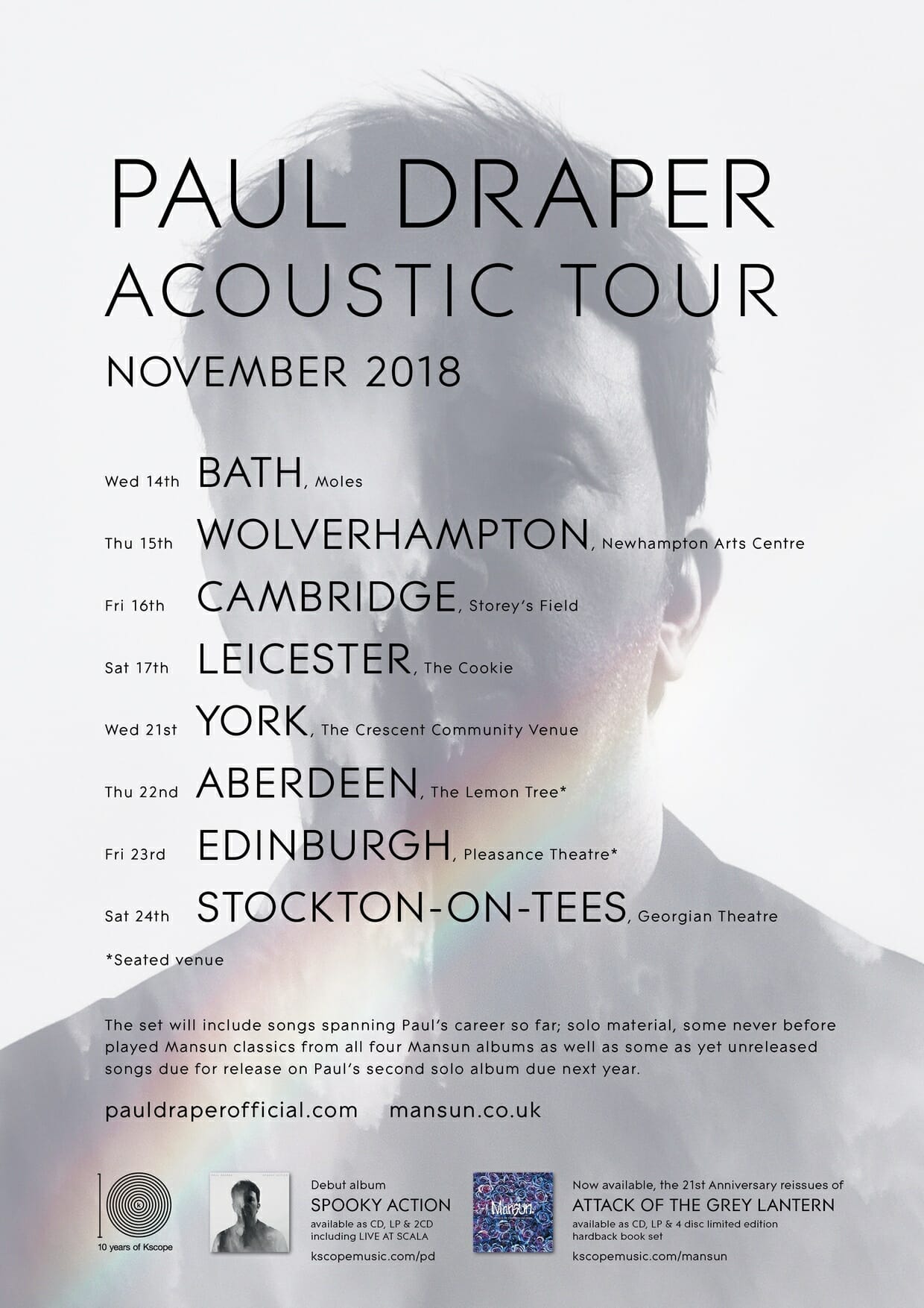 Featured image for “SUPPORT ACTS ANNOUNCED FOR NOVEMBER ACOUSTIC TOUR”