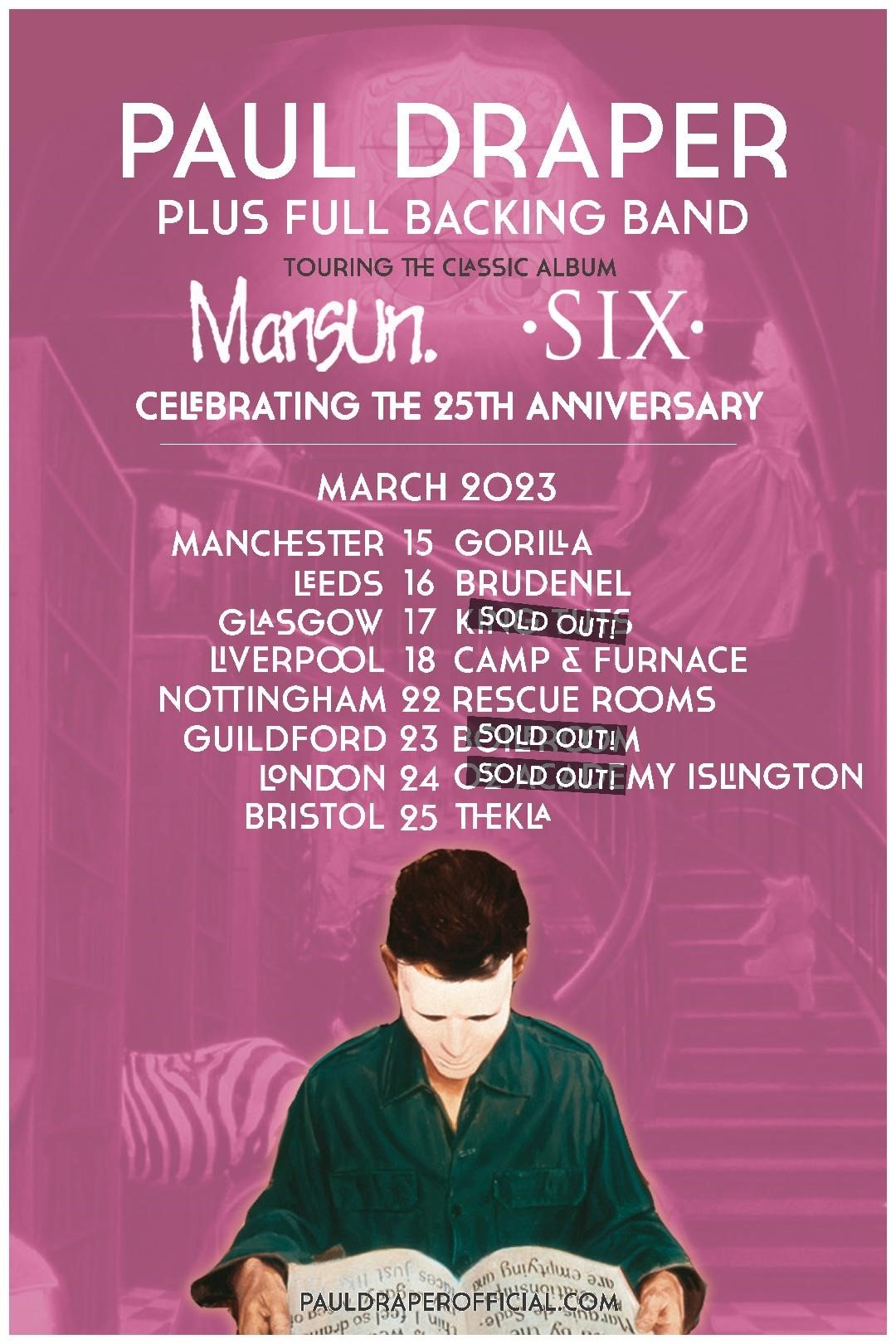 Featured image for “‘SIX TOUR’ – GUILDFORD NOW SOLD OUT – LAST VENUES REMAINING!”