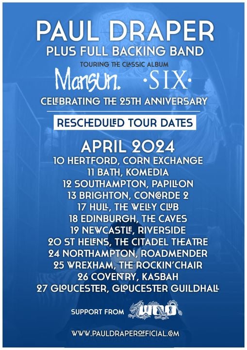 Featured image for “PAUL REVEALS APRIL SIX TOUR SUPPORT BAND!”