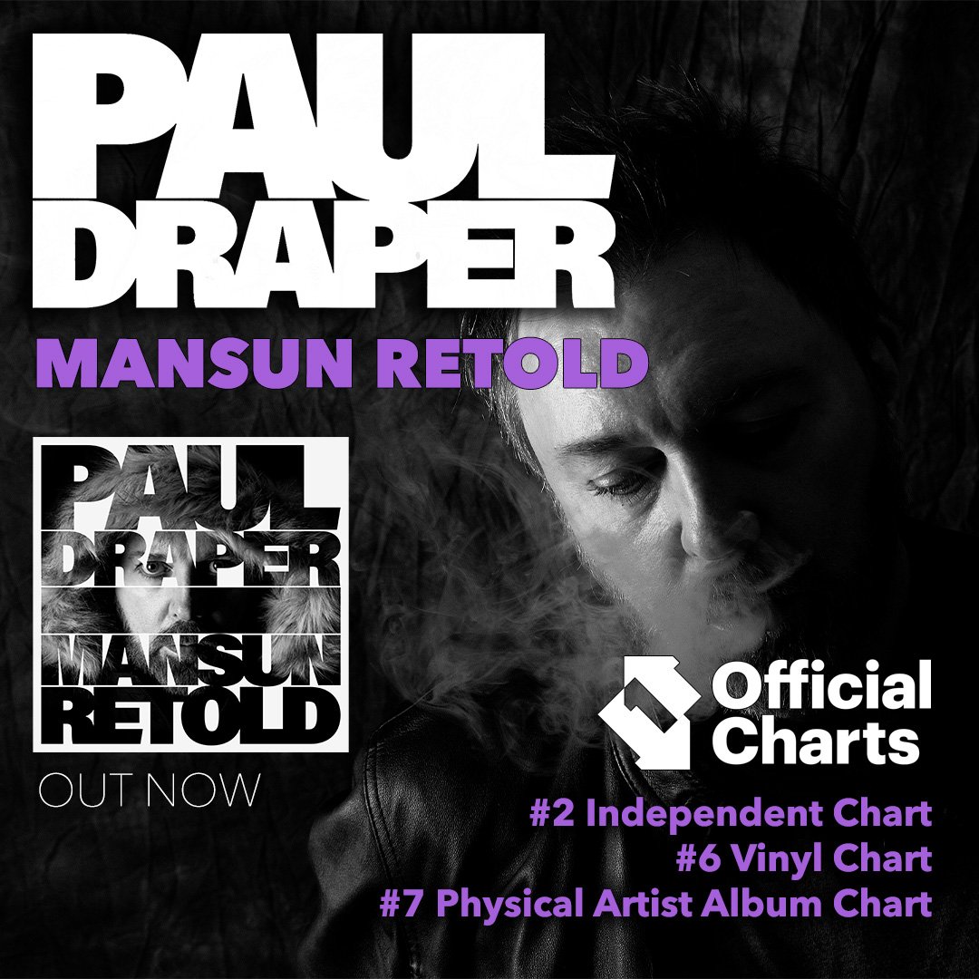 Featured image for “PAUL DRAPER HITS NUMBER TWO IN INDEPENDENT ALBUM CHART!”